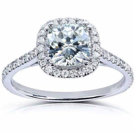 1 Ct Cushion Halo Engagement Ring