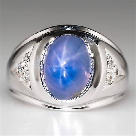 14K Gold Star Sapphire Ring