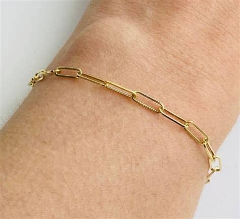 14Kt Gold Paperclip Bracelet