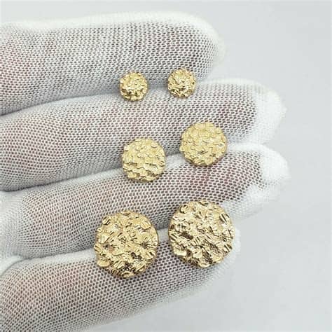 18K Gold Nugget Earrings