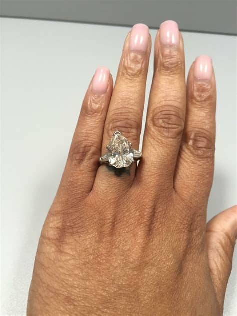 2 Carat Pear Diamond Ring On Hand