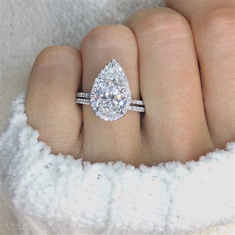 3 Carat Pear Halo Engagement Ring