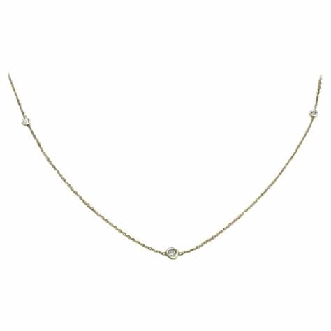 3 Diamond Station Necklace