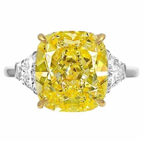 4 Carat Yellow Diamond Ring