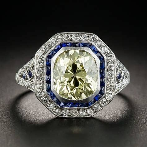 Art Deco Yellow Diamond Ring