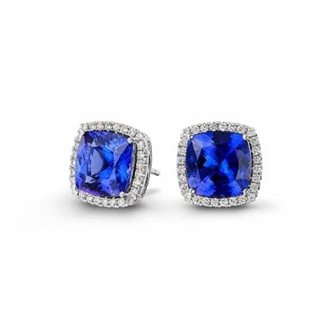 Cushion Cut Tanzanite Earrings