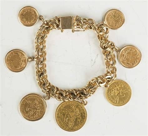 Gold Coin Bracelet 14K