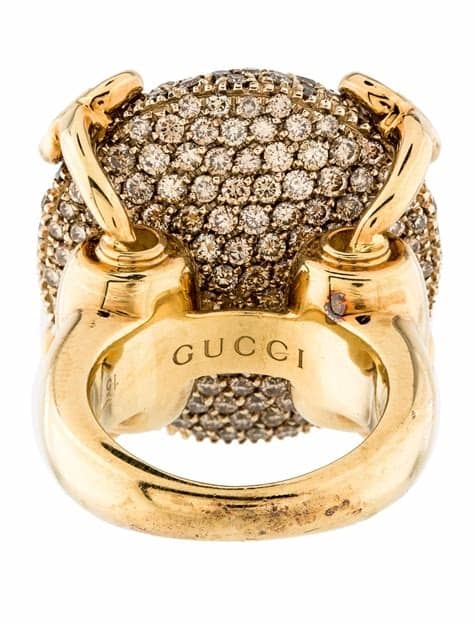 Gucci Gold Ring With Diamonds