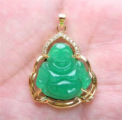 Jade Buddha Necklace Gold