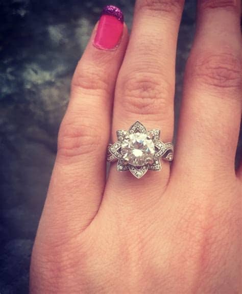 Lotus Flower Engagement Ring