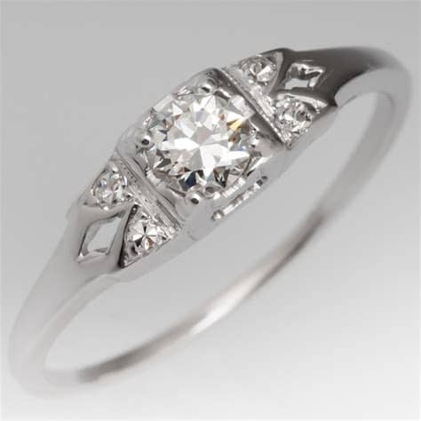 Low Profile Vintage Engagement Ring