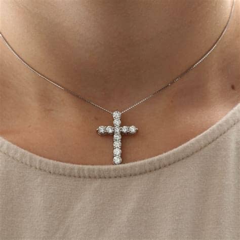 Platinum Diamond Cross Necklace