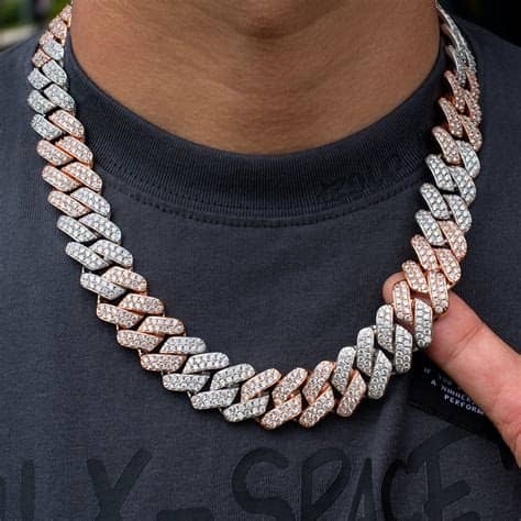 Rose Gold Cuban Link Chain With Diamonds