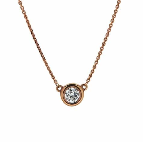 Rose Gold Diamond Bezel Necklace