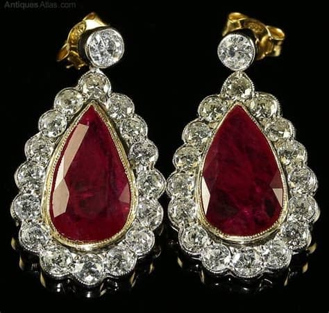 Ruby Antique Earrings