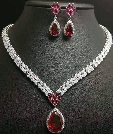 Ruby Necklace and Earrings