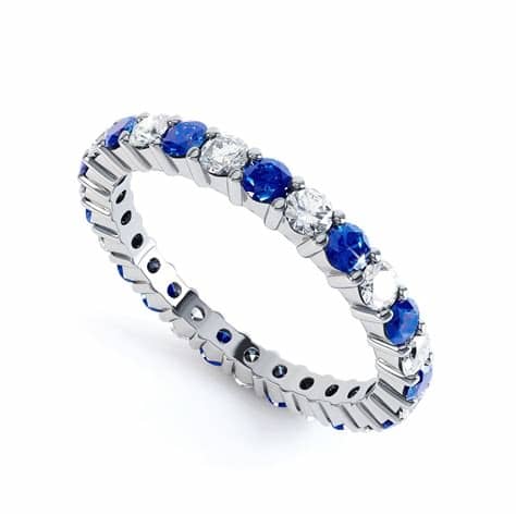 Sapphire And Diamond Eternity Band Platinum