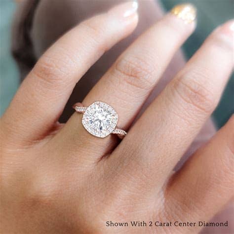 Square Cushion Cut Halo Engagement Rings