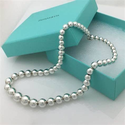 Sterling Silver Bead Necklace Tiffany