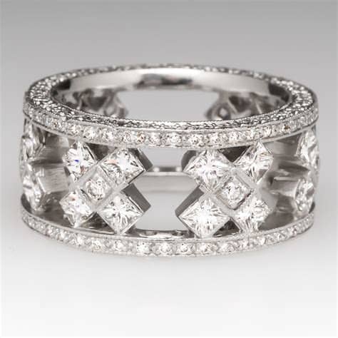 Wide Band Diamond Cocktail Rings