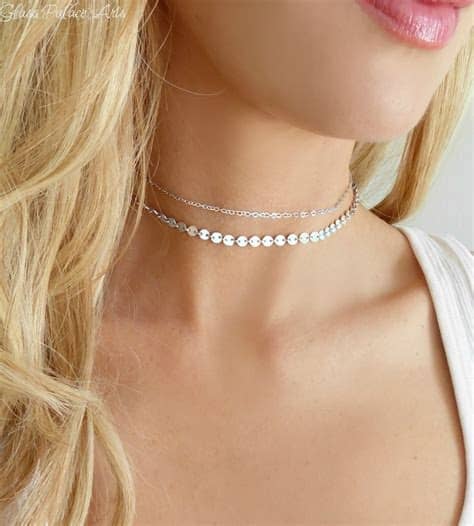 Womens Sterling Silver Choker Necklace